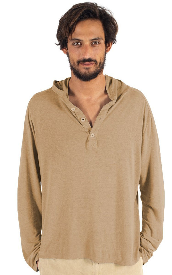 Mens on sale henley hoodie