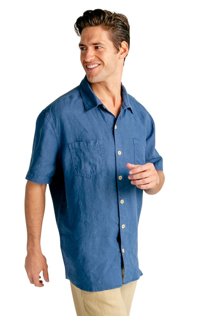 100% Hemp Men's Short Sleeve Button Down Shirt